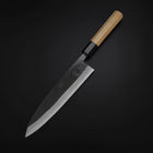 Gyuto Blue Steel #2 Kurouchi Büffelhorn und Magnolienholz Griff 210M-[Musashi]-[Japan-Küchenmesser]