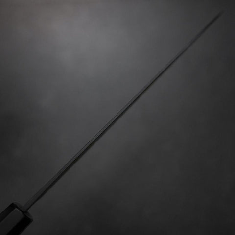 Gyuto Blue Steel #2 Kurouchi Chokin Drache Büffelhorn und Ebenholz Griff 210mm (Asamura)-[Musashi]-[Japan-Küchenmesser]