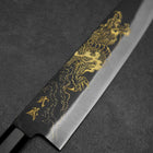 Gyuto Blue Steel #2 Kurouchi Chokin Drache Büffelhorn und Ebenholz Griff 210mm-[Musashi]-[Japan-Küchenmesser]