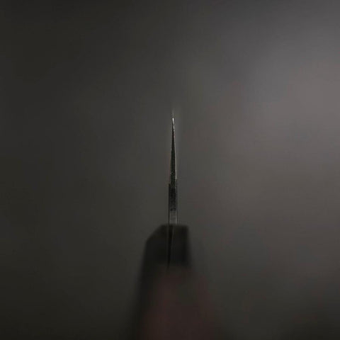 Gyuto Blue Steel #2 Kurouchi Chokin „Drache“ Büffelhorn und Ebenholz Griff 210mm-[Musashi]-[Japan-Küchenmesser]