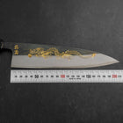 Gyuto Blue Steel #2 Kurouchi Chokin „Drache“ Büffelhorn und Ebenholz Griff 210mm-[Musashi]-[Japan-Küchenmesser]