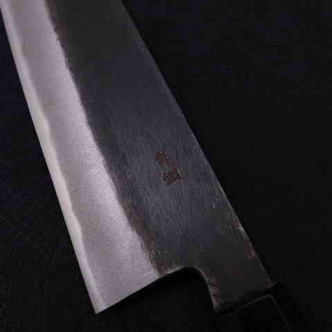 Gyuto Blue Steel #2 Kurouchi Chokin "Drache" Büffelhorn und Ebenholz Griff 240mm-[Musashi]-[Japan-Küchenmesser]