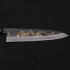 Gyuto Blue Steel #2 Kurouchi Chokin "Drache" Büffelhorn und Ebenholz Griff 240mm-[Musashi]-[Japan-Küchenmesser]
