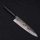 Gyuto Blue Steel #2 Kurouchi Chokin "Drache" Büffelhorn und Ebenholz Griff 240mm-[Musashi]-[Japan-Küchenmesser]