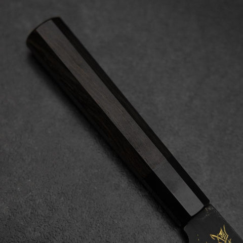 Gyuto Blue Steel #2 Kurouchi Chokin Hannya Büffelhorn und Ebenholz Griff 210mm-[Musashi]-[Japan-Küchenmesser]