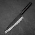 Gyuto Blue Steel #2 Kurouchi Chokin Kranich Büffelhorn und Ebenholz Griff 210mm-[Musashi]-[Japan-Küchenmesser]