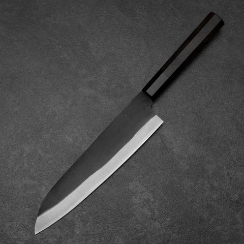 Gyuto Blue Steel #2 Kurouchi Chokin Kranich Büffelhorn und Ebenholz Griff 210mm-[Musashi]-[Japan-Küchenmesser]