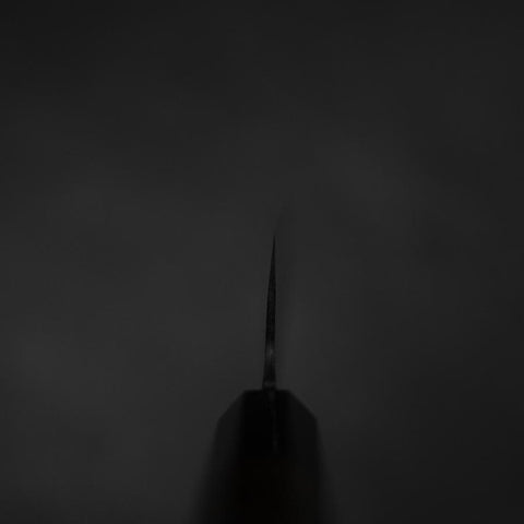 Gyuto Blue Steel #2 Kurouchi Chokin Kranich Büffelhorn und Ebenholz Griff 210mm-[Musashi]-[Japan-Küchenmesser]