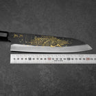 Gyuto Blue Steel #2 Kurouchi Chokin Kranich Büffelhorn und Ebenholz Griff 210mm-[Musashi]-[Japan-Küchenmesser]