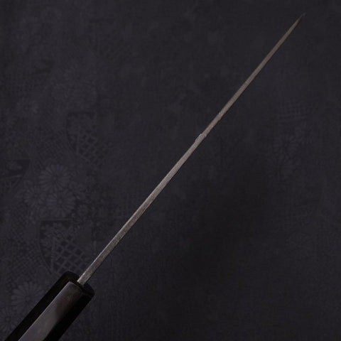 Gyuto Blue Steel #2 Kurouchi Chokin "Schlange In Sakura" Büffelhorn und Ebenholz 210mm-[Musashi]-[Japan-Küchenmesser]