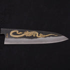 Gyuto Blue Steel #2 Kurouchi Chokin "Schlange In Sakura" Büffelhorn und Ebenholz 210mm-[Musashi]-[Japan-Küchenmesser]