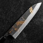 Gyuto Blue Steel #2 Kurouchi Chokin Ukiyo-E Büffelhorn und Ebenholz Griff 210mm (Asamura)-[Musashi]-[Japan-Küchenmesser]