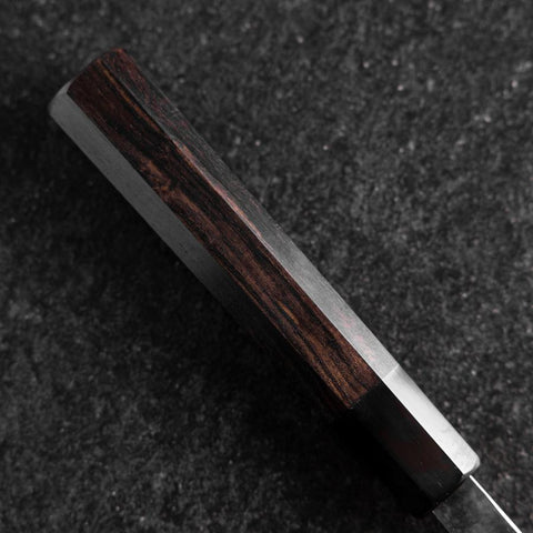 Gyuto Blue Steel #2 Kurouchi Chokin Ukiyo-E Büffelhorn und Ebenholz Griff 210mm (Asamura)-[Musashi]-[Japan-Küchenmesser]