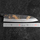 Gyuto Blue Steel #2 Kurouchi Chokin Ukiyo-E Büffelhorn und Ebenholz Griff 210mm (Asamura)-[Musashi]-[Japan-Küchenmesser]