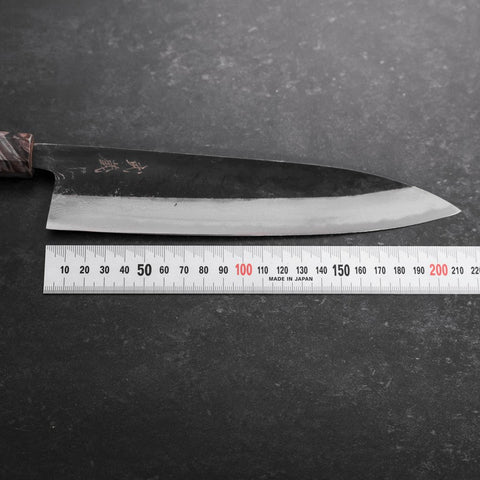 Gyuto Blue Steel #2 Kurouchi Damascus Maple Handle 210mm-[Musashi]-[Japan-Küchenmesser]