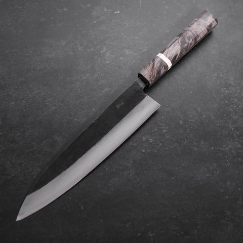 Gyuto Blue Steel #2 Kurouchi Damast Ahornholz Griff 210mm-[Musashi]-[Japan-Küchenmesser]