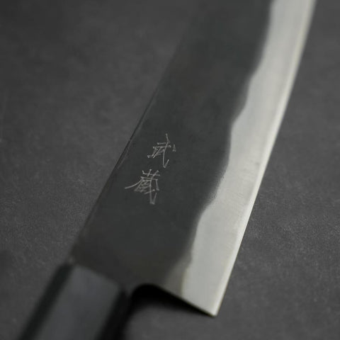 Gyuto Blue Steel #2 Kurouchi Dunkelblauer Urushi Griff 210mm-[Musashi]-[Japan-Küchenmesser]