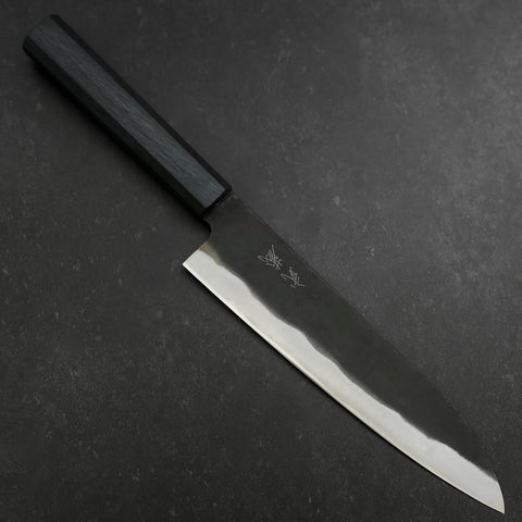 Gyuto Blue Steel #2 Kurouchi Dunkelblauer Urushi Griff 210mm-[Musashi]-[Japan-Küchenmesser]