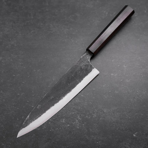 Gyuto Blue Steel #2 Kurouchi Ebenholz Griff 210mm-[Musashi]-[Japan-Küchenmesser]