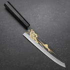 Gyuto Blue Steel #2 Kurouchi Sakura Fuji Büffelhorn und Ebenholz Griff 210mm-[Musashi]-[Japan-Küchenmesser]