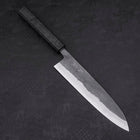 Gyuto Blue Steel #2 Kurouchi Schwarzer Ishime Urushi Griff 210M-[Musashi]-[Japan-Küchenmesser]