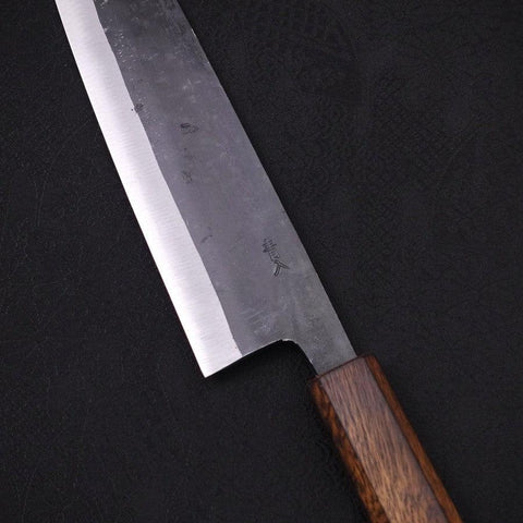 Gyuto Blue Steel #2 Kurouchi Sumi Urushi Griff 210mm-[Musashi]-[Japan-Küchenmesser]