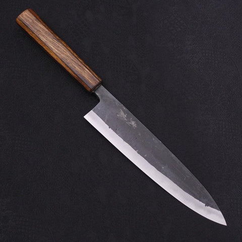 Gyuto Blue Steel #2 Kurouchi Sumi Urushi Griff 210mm-[Musashi]-[Japan-Küchenmesser]