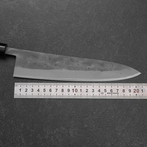 Gyuto Blue Steel #2 Nashiji Edelstahlummantelung Eibenholz Griff 210mm-[Musashi]-[Japan-Küchenmesser]