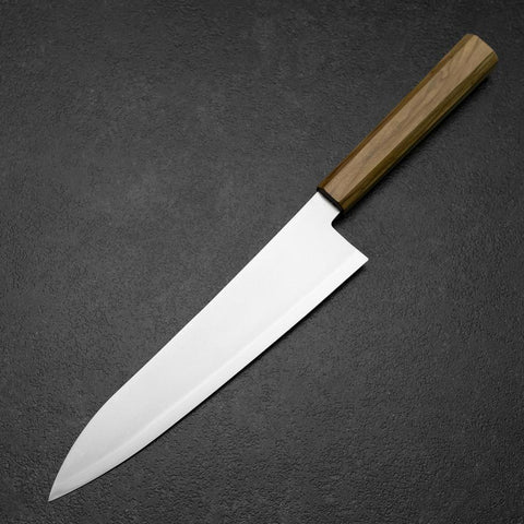 Gyuto Blue Steel #2 Poliert Olivenholz Griff 210mm-[Musashi]-[Japan-Küchenmesser]
