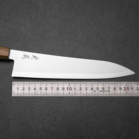 Gyuto Blue Steel #2 Poliert Olivenholz Griff 210mm-[Musashi]-[Japan-Küchenmesser]
