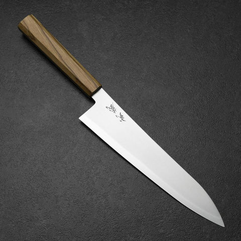Gyuto Blue Steel #2 Poliert Olivenholz Griff 210mm-[Musashi]-[Japan-Küchenmesser]