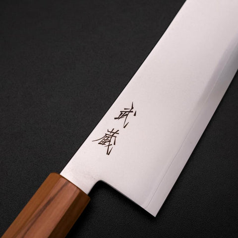 Gyuto Blue Steel #2 Poliert Olivenholz Griff 240mm-[Musashi]-[Japan-Küchenmesser]