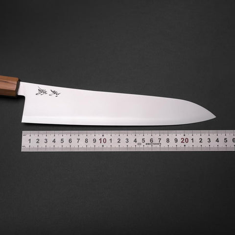 Gyuto Blue Steel #2 Poliert Olivenholz Griff 240mm-[Musashi]-[Japan-Küchenmesser]