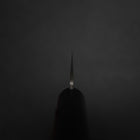 Gyuto Blue Super Edelstahlummantelung Poliert Schwarz-Roter Westlicher Griff 180mm (Tsuba-nashi)-[Musashi]-[Japan-Küchenmesser]