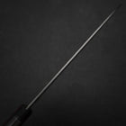 Gyuto Blue Super Edelstahlummantelung Poliert Schwarz-Roter Westlicher Griff 180mm (Tsuba-nashi)-[Musashi]-[Japan-Küchenmesser]