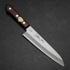 Gyuto Blue Super Edelstahlummantelung Poliert Schwarz-Roter Westlicher Griff 180mm (Tsuba-nashi)-[Musashi]-[Japan-Küchenmesser]