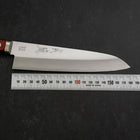 Gyuto Blue Super Edelstahlummantelung Poliert Westlicher Griff in Schwarz-Rot 180mm-[Musashi]-[Japan-Küchenmesser]