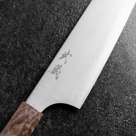 Gyuto Blue Super Poliert Ahornholz Griff 210mm-[Musashi]-[Japan-Küchenmesser]