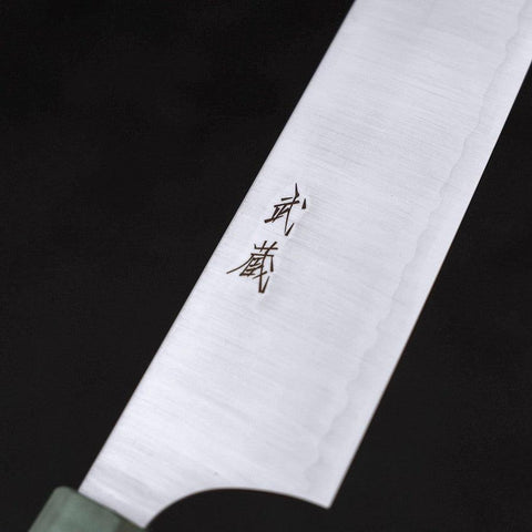Gyuto Blue Super Polished Maple Green Handle 240mm (9.4”)-[Musashi]-[Japan-Küchenmesser]