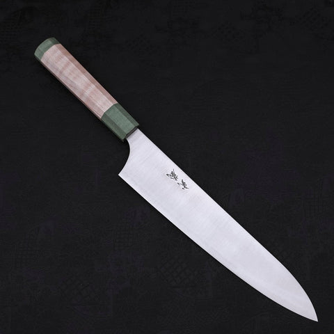 Gyuto Blue Super Polished Maple Green Handle 240mm (9.4”)-[Musashi]-[Japan-Küchenmesser]