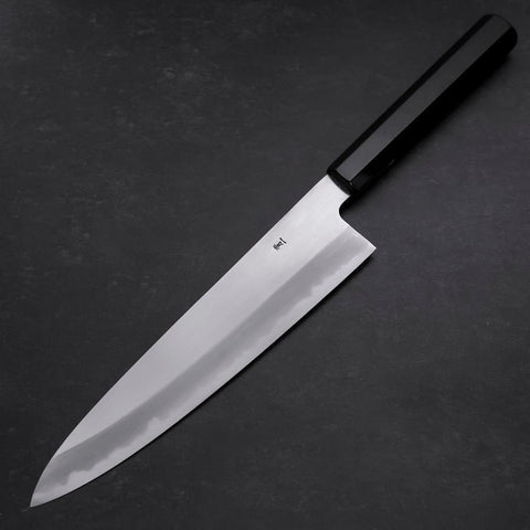Gyuto Blue Steel #1 Kasumi Büffelhorn und Ebenholz Griff 240mm-[Musashi]-[Japan-Küchenmesser]