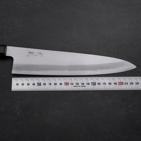 Gyuto Blue Steel #1 Kasumi Büffelhorn und Ebenholz Griff 240mm-[Musashi]-[Japan-Küchenmesser]