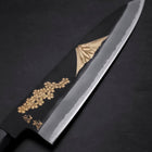 Gyuto Blue Steel #2 Chokin Kurouchi Drache Büffelhorn und Ebenholz Griff 240mm-[Musashi]-[Japan-Küchenmesser]