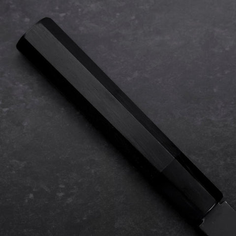 Gyuto Blue Steel #2 Chokin Kurouchi Drache Büffelhorn und Ebenholz Griff 240mm-[Musashi]-[Japan-Küchenmesser]