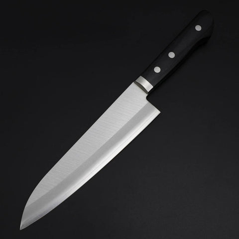 Gyuto Chromax Poliert Schwarzer Westlicher Griff 180mm-[Musashi]-[Japan-Küchenmesser]