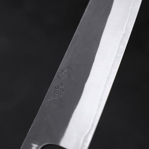 Gyuto Edelstahlummantelung White Steel #2 Kurouchi Ebenholz Griff 210mm-[Musashi]-[Japan-Küchenmesser]