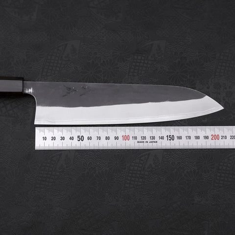 Gyuto Edelstahlummantelung White Steel #2 Kurouchi Ebenholz Griff 210mm-[Musashi]-[Japan-Küchenmesser]