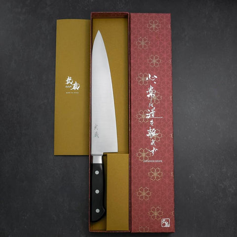 Gyuto Molybdän Poliert Schwarzer Westlicher Griff 240mm-[Musashi]-[Japan-Küchenmesser]