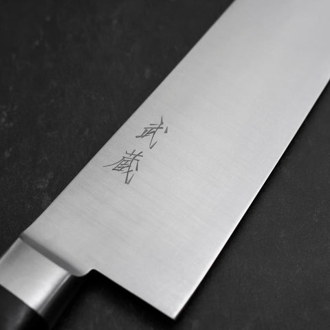 Gyuto Molybdän Poliert Westlicher Griff in Schwarz 240mm-[Musashi]-[Japan-Küchenmesser]