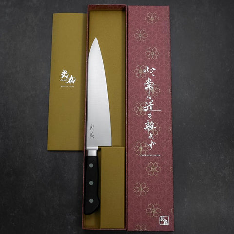 Gyuto Molybdenum Polished Western Black Handle 210mm (8.3”)-[Musashi]-[Japan-Küchenmesser]